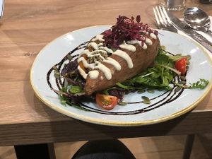 Sweet-potato with pesto at Soul Food Kitchen in Glasgow