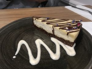 White chocolate cheesecake at Soul Food Kitchen in Glasgow