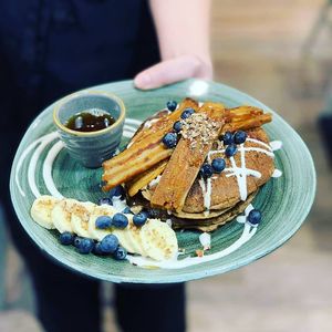 Maple Bacon Pancakes  at Soul Food Kitchen in Glasgow