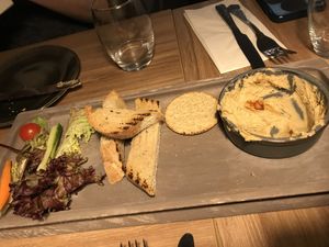 Hummus plate  at Soul Food Kitchen in Glasgow