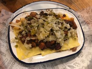 Vegan chilli fries at HUB St Ives in St Ives