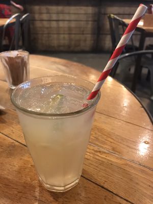 Elderflower drink, paper straw! at HUB St Ives in St Ives