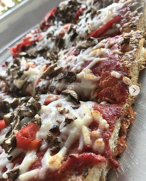 Sicilian pizza w/ vegan cheese at Origin Craft Beer & Pizza - Hillview St in Sarasota