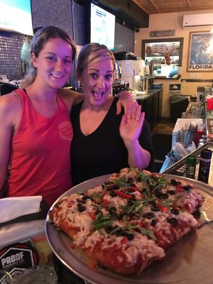 The deep dish Sicilian vegan pizza and the nice employees. at Origin Craft Beer & Pizza - Hillview St in Sarasota