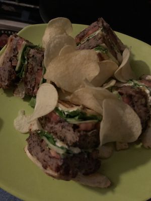 Kidney bean ball club sandwich at Tarantula in Thessaloniki