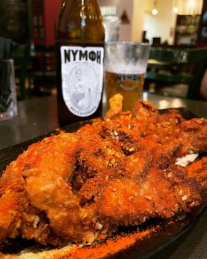Fried mushrooms  at Tarantula in Thessaloniki