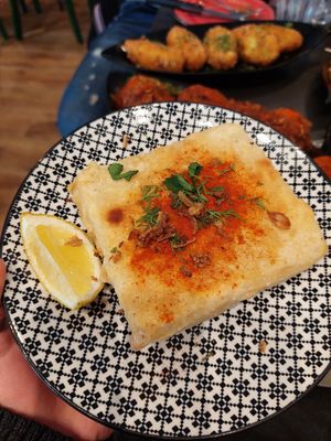 saganaki (fried feta) at Tarantula in Thessaloniki