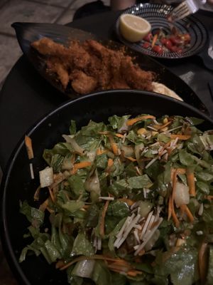 Green salad + nuggets   at Tarantula in Thessaloniki