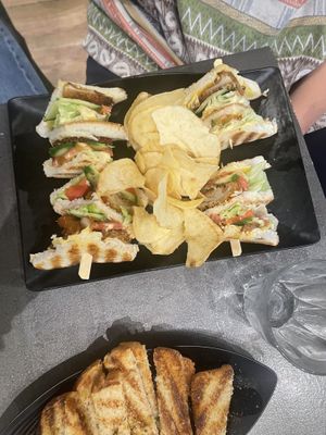 Club sandwich w mushroom nuggets  at Tarantula in Thessaloniki