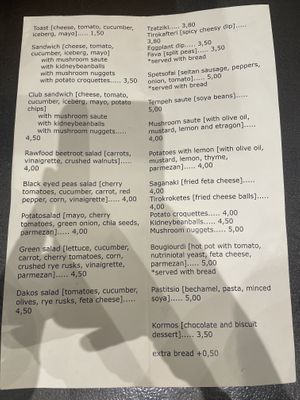 Menu  at Tarantula in Thessaloniki