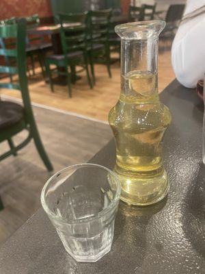 Raki (very alcoholic, not to accompany your meal xD)  at Tarantula in Thessaloniki