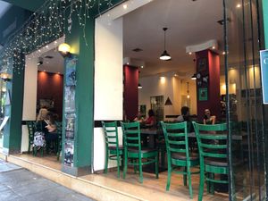 Tarantula from the pavement seating at Tarantula in Thessaloniki