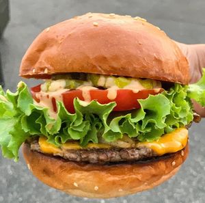 Classic Cheeseburger at Veggie Fam in Los Angeles