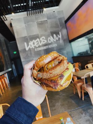 West Coast Bacon Cheezeburger   at Veggie Fam in Los Angeles