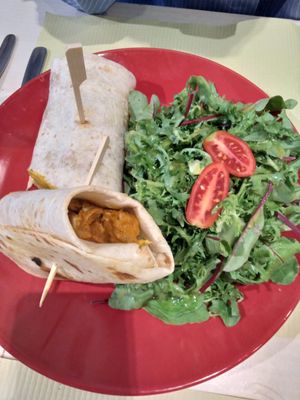 Pulled jackfruit burritos at Mystic Vegan in Athens