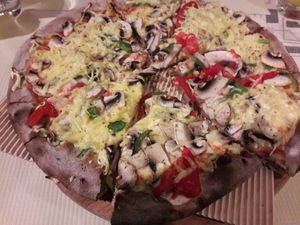 Mystic veggie pizza at Mystic Vegan in Athens
