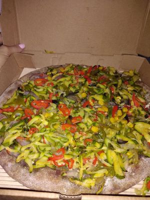 Lachmatzoun with vegetables at Mystic Vegan in Athens