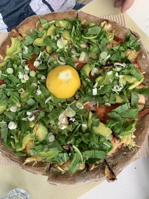Avocado Pizza! Best ever  at Mystic Vegan in Athens