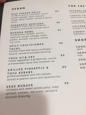 Menu 2019 at Sonny Side in Legian