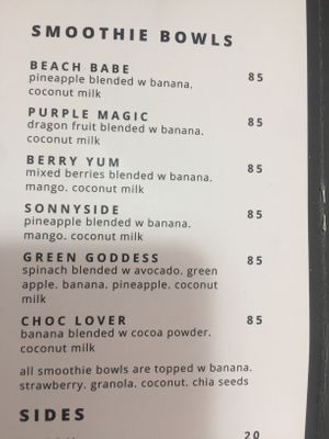 Menu pt.2 at Sonny Side in Legian