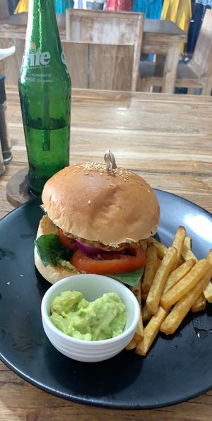 Chickpea and sweet potato burger  at Sonny Side in Legian