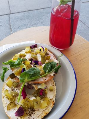Bagel goodness at Flora by Greenhouse Canteen in West End