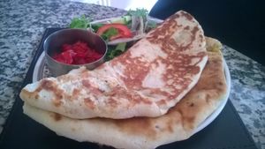 Aloo kulcha at Karma Kitchen Cafe in Newcastle Upon Tyne