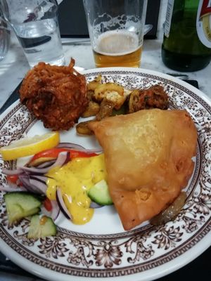 Starter platter at Karma Kitchen Cafe in Newcastle Upon Tyne