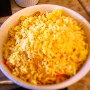 Peshwari rice  at Karma Kitchen Cafe in Newcastle Upon Tyne