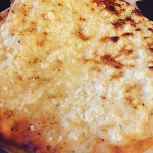 Very garlicy naan! at Karma Kitchen Cafe in Newcastle Upon Tyne