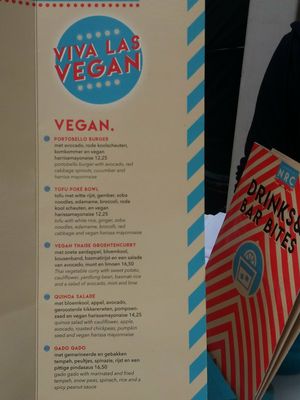 Vegan menu at Nieuw Rotterdams Café in Rotterdam