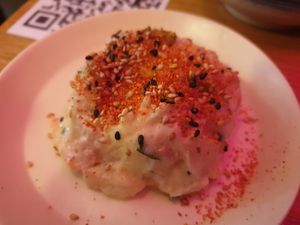 Potato salad tasty but tiny for $6 at Harpoon Social Club in Bendigo