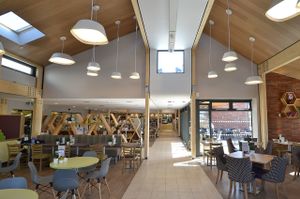 Part of the indoor seating area at Dean's Garden Centre in York