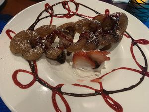 Vegan Churros with vegan ice cream at Lokos Takos Taqueria in Fort Lauderdale