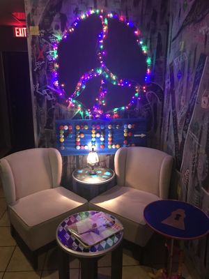 Seating area by bathroom  at Lokos Takos Taqueria in Fort Lauderdale