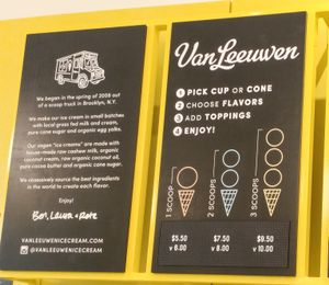 Scoop sizes and price at Van Leeuwen Ice Cream - Silver Lake in Los Angeles