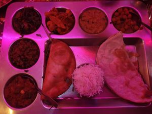 Vegan thali at Indian Lounge in Nice
