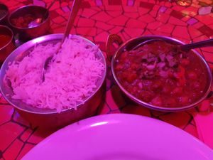 Vegan dish with rice at Indian Lounge in Nice