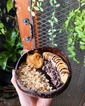 Cacao & peanut butter smoothie bowl   at Asa Vegan Kitchen and Studio in Chiang Mai