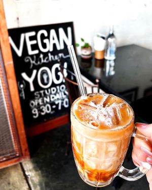 Coconut & almond milk iced latte  at Asa Vegan Kitchen and Studio in Chiang Mai