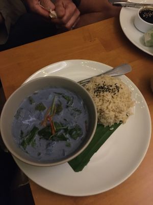 Pea Flower Curry at Asa Vegan Kitchen and Studio in Chiang Mai