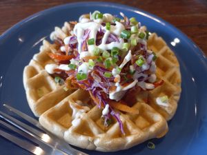 Bbq waffle at Asa Vegan Kitchen and Studio in Chiang Mai