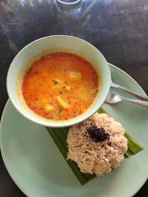 Chickpea and mango curry. Awesome! #Veganuary at Asa Vegan Kitchen and Studio in Chiang Mai