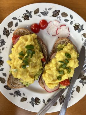 Vegan eggs and avocado on toast  #Veganuary at Asa Vegan Kitchen and Studio in Chiang Mai