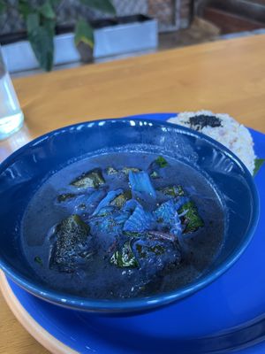 Blue flower curry and rice  #Veganuary at Asa Vegan Kitchen and Studio in Chiang Mai