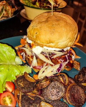 Mushroom BBQ Pulled Pork Sandwich at Asa Vegan Kitchen and Studio in Chiang Mai