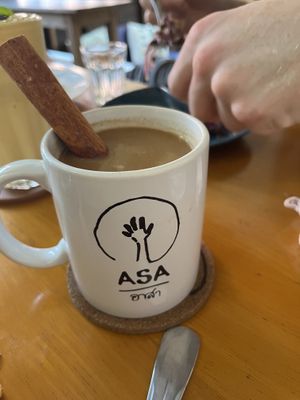 Hot chai tea   at Asa Vegan Kitchen and Studio in Chiang Mai