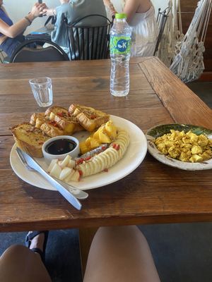 Trail mix french toast with tofu scramble   at Asa Vegan Kitchen and Studio in Chiang Mai