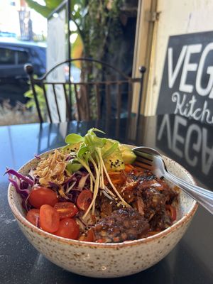 Bbq black bean tempeh bowl  at Asa Vegan Kitchen and Studio in Chiang Mai