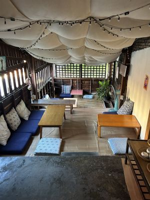 Seating upstairs  at Asa Vegan Kitchen and Studio in Chiang Mai